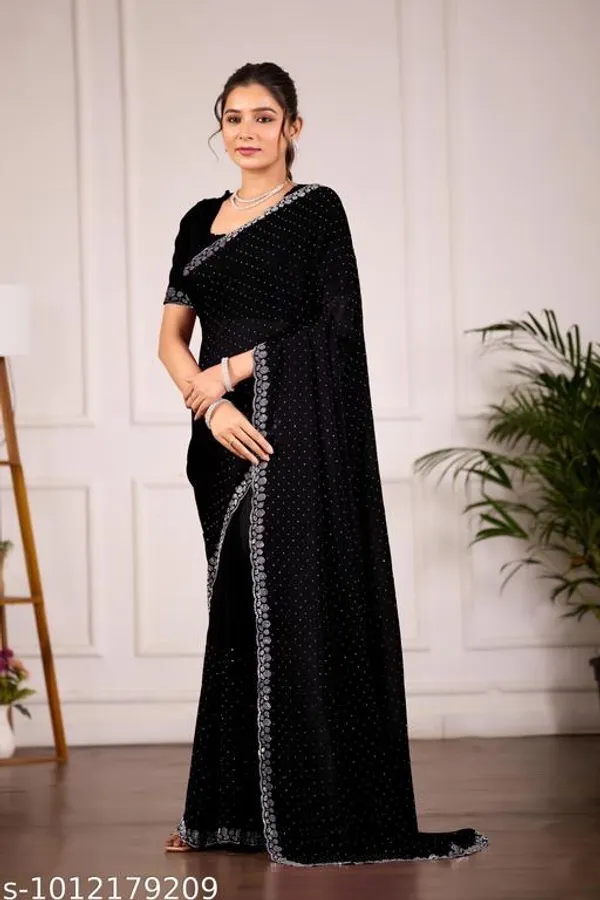 Black_Georgette_Embellished_Saree_For_Women