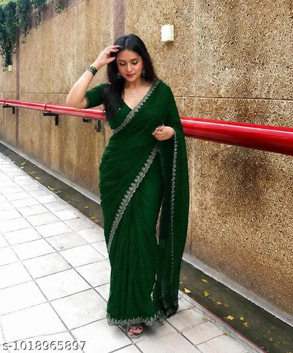 Green_Georgette_Embroidered_Saree_For_Women