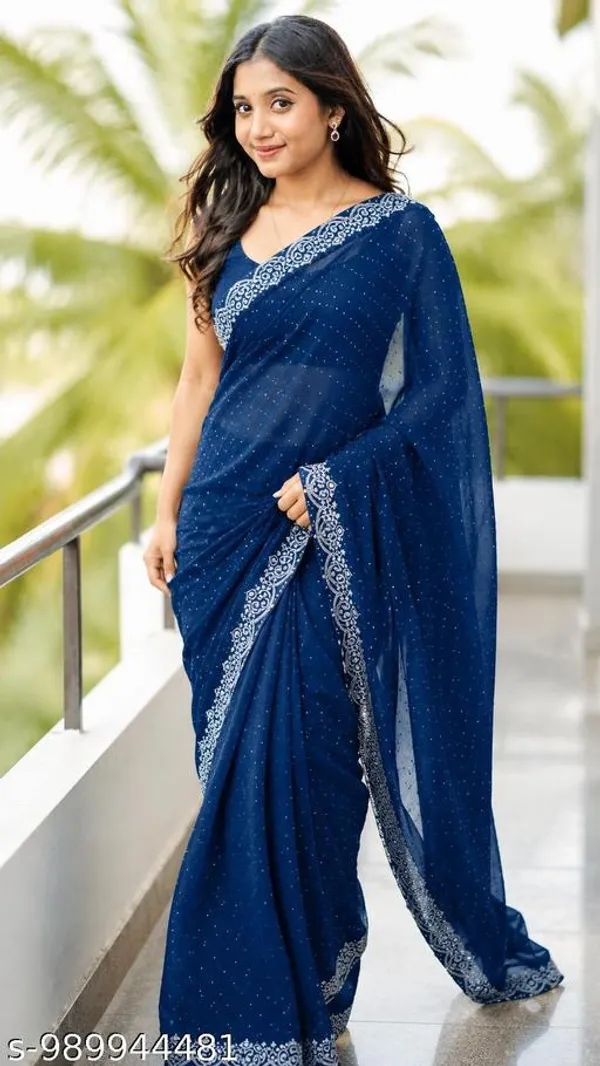 Navy_Blue_Georgette_Printed_Saree_For_Women