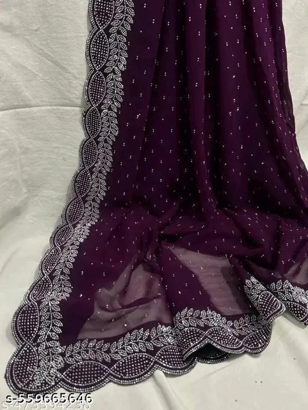 Purple_Georgette_Embellished_Saree_For_Women