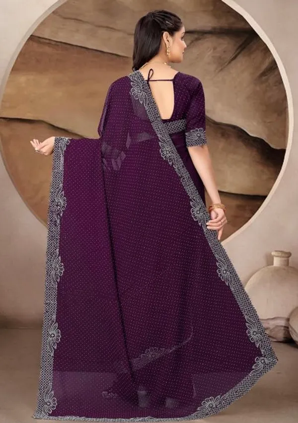 Purple_Georgette_Printed_Saree_For_Women