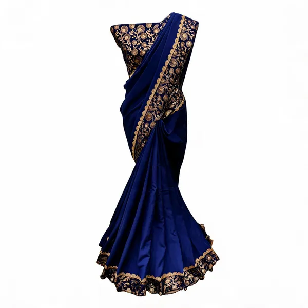 Blue_Georgette_Embroidered_Saree_For_Women