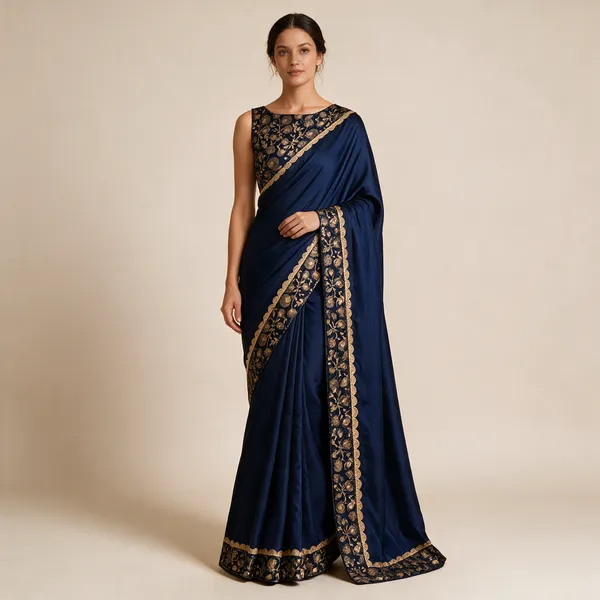 Blue_Georgette_Embroidered_Saree_For_Women