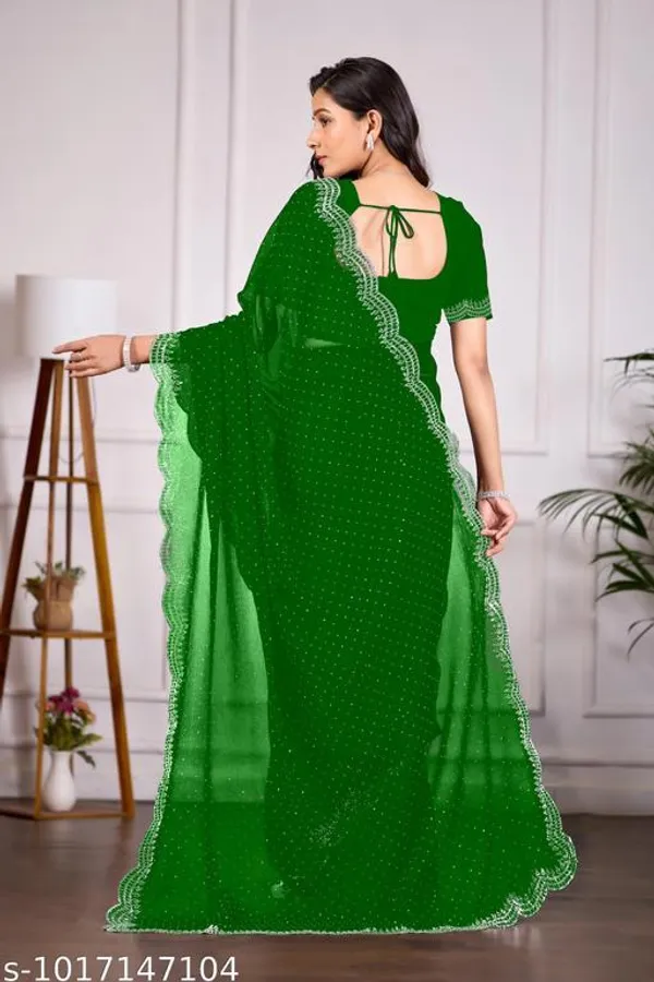 Green_Georgette_Sheer_Embroidered_Saree_For_Women