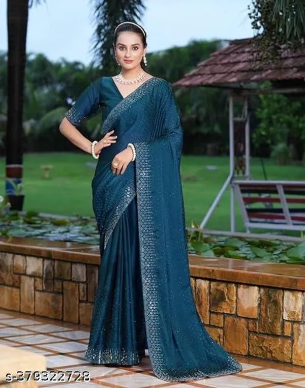 Blue_Georgette_Embellished_Saree_For_Women