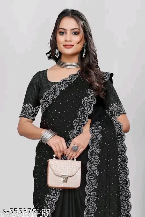 Black_Georgette_Embellished_Saree_For_Women