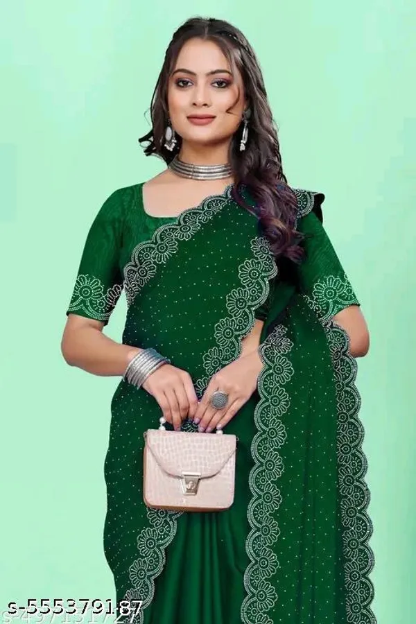 Green_Georgette_Embroidered_Saree_For_Women