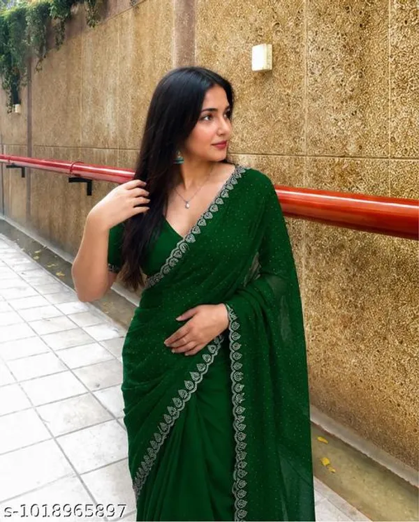 Green_Georgette_Embroidered_Saree_For_Women