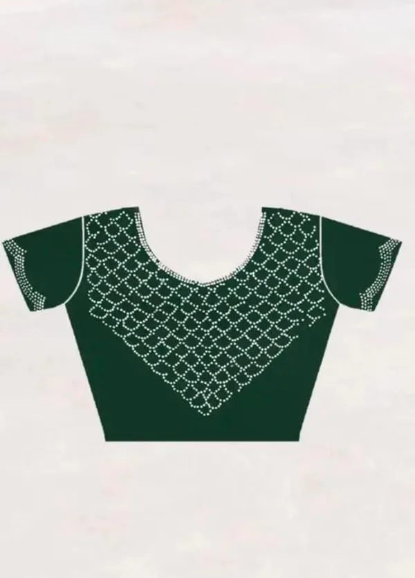 Dark_Green_Georgette_Embroidered_Saree_For_Women