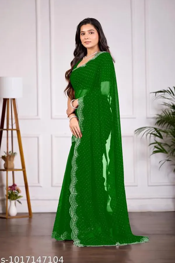 Green_Georgette_Sheer_Embroidered_Saree_For_Women