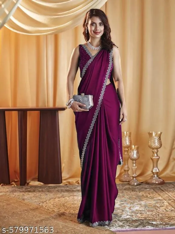 Magenta_Georgette_Embellished_Party_Wear_Saree_For_Women