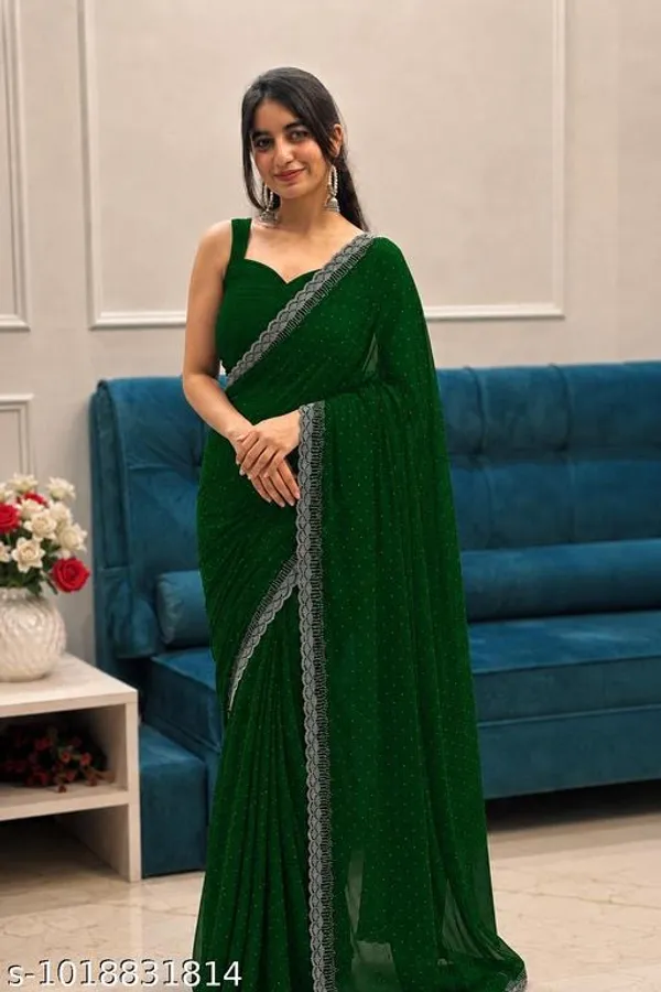 Green_Georgette_Embellished_Saree_For_Women