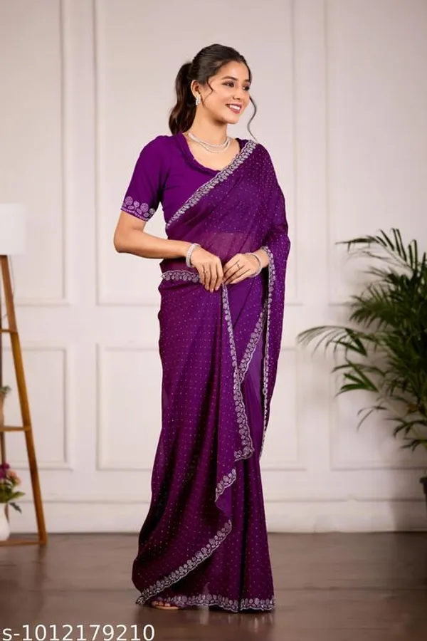Purple_Georgette_Embroidered_Saree_For_Women