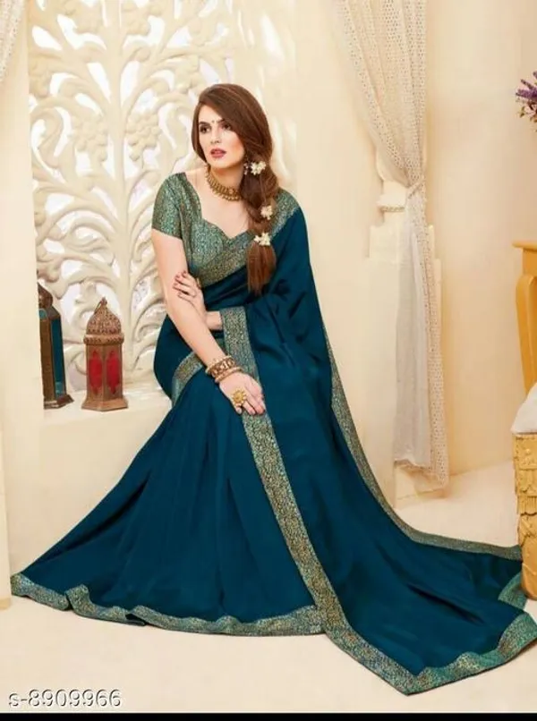 Teal_Georgette_Embellished_Saree_For_Women
