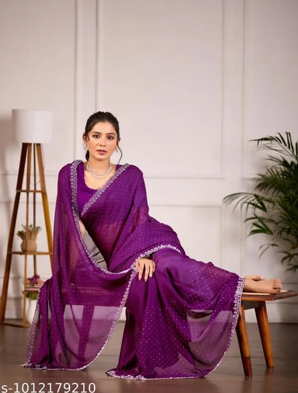 Purple_Georgette_Embroidered_Saree_For_Women