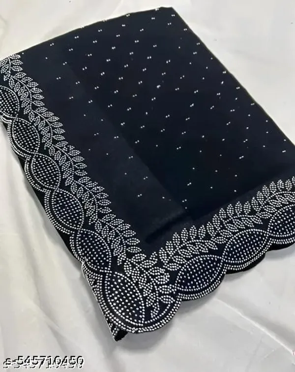 Black_Georgette_Embroidered_Saree_For_Women