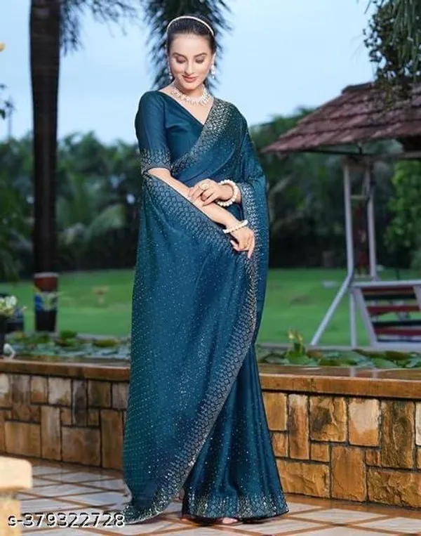 Blue_Georgette_Embellished_Saree_For_Women