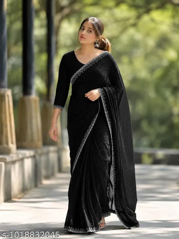 Black_Georgette_Embellished_Saree_For_Women