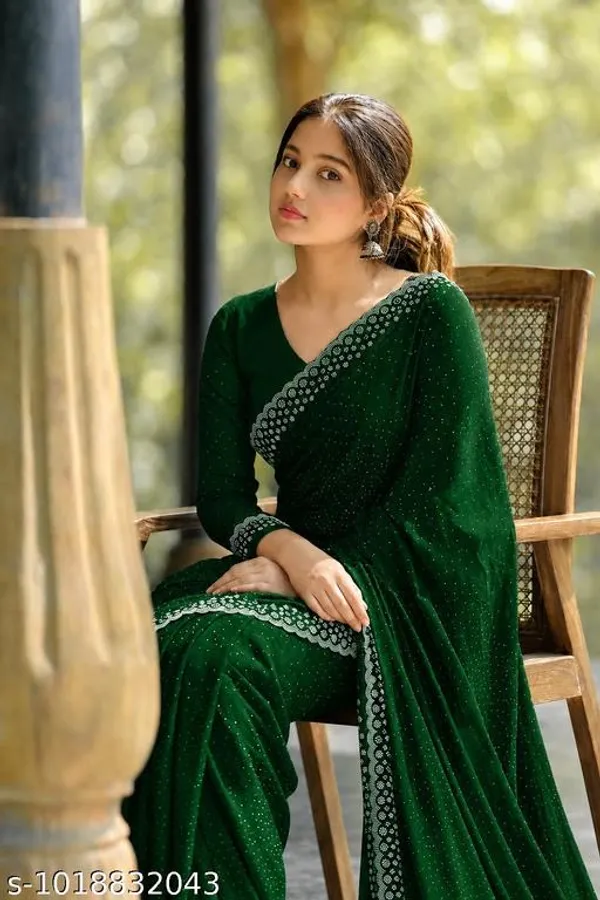 Green_Georgette_Embellished_Saree_For_Women
