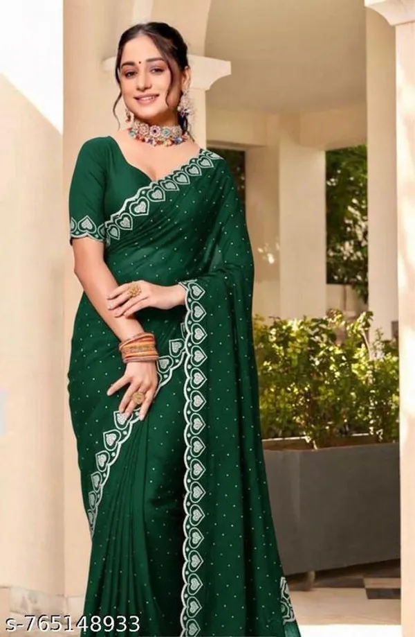 Green_Georgette_Printed_Saree_For_Women