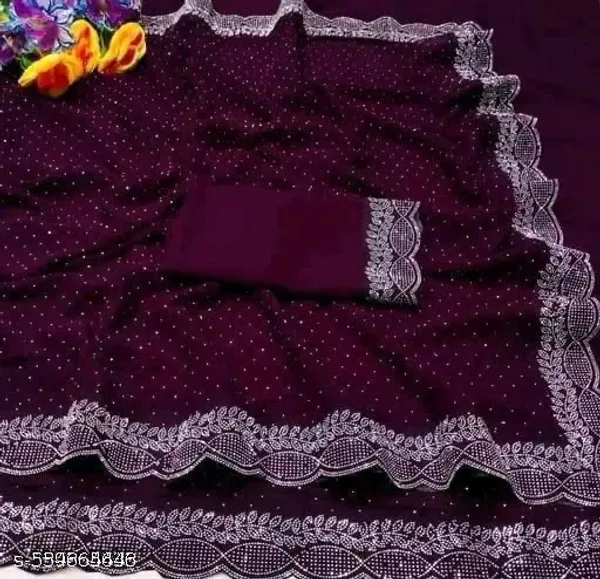 Purple_Georgette_Embellished_Saree_For_Women