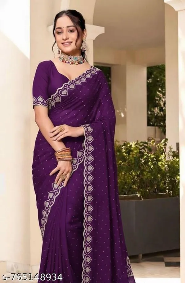 Purple_Georgette_Printed_Saree_For_Women