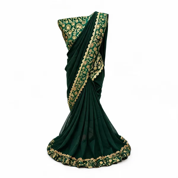 Green_Georgette_Embroidered_Saree_For_Women