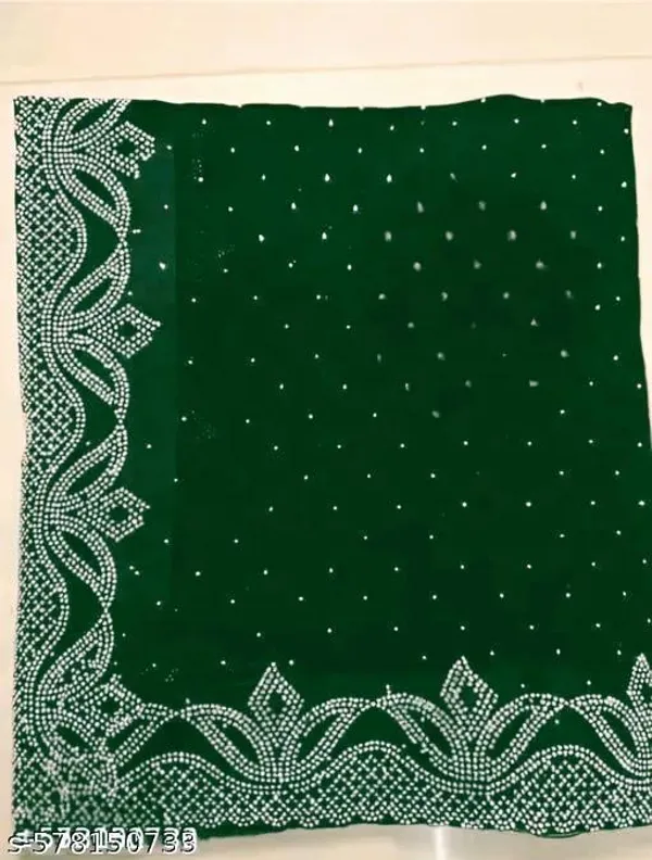 Green_Georgette_Printed_Saree_For_Women