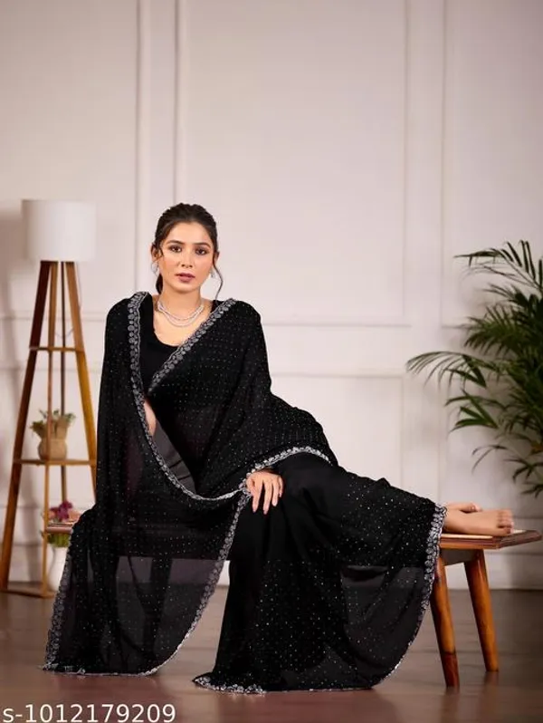 Black_Georgette_Embellished_Saree_For_Women