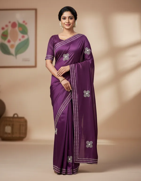 Purple_Georgette_Embroidered_Saree_For_Women