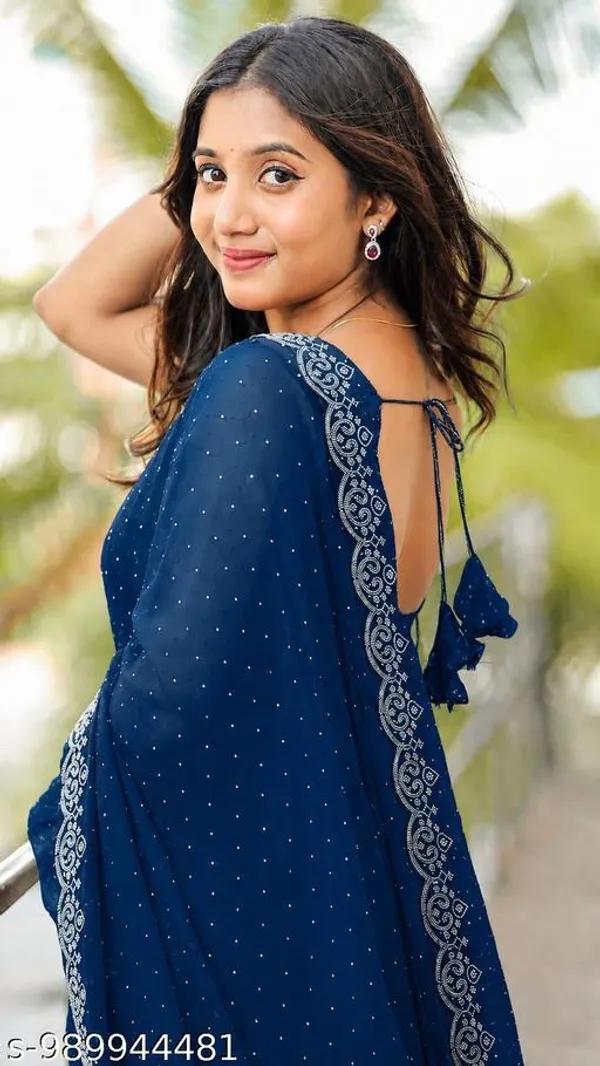 Navy_Blue_Georgette_Printed_Saree_For_Women