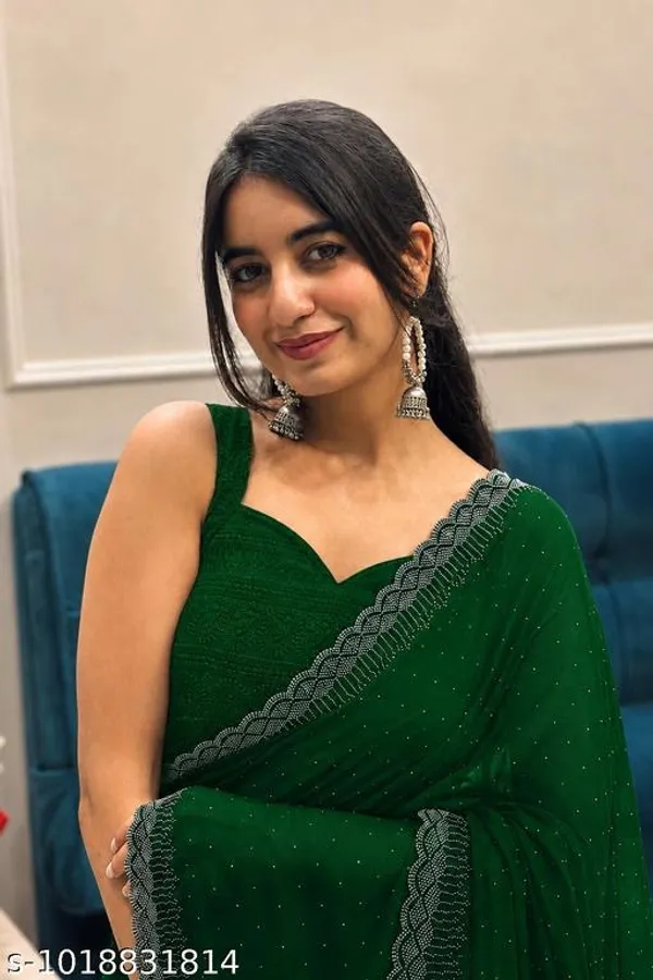 Green_Georgette_Embellished_Saree_For_Women
