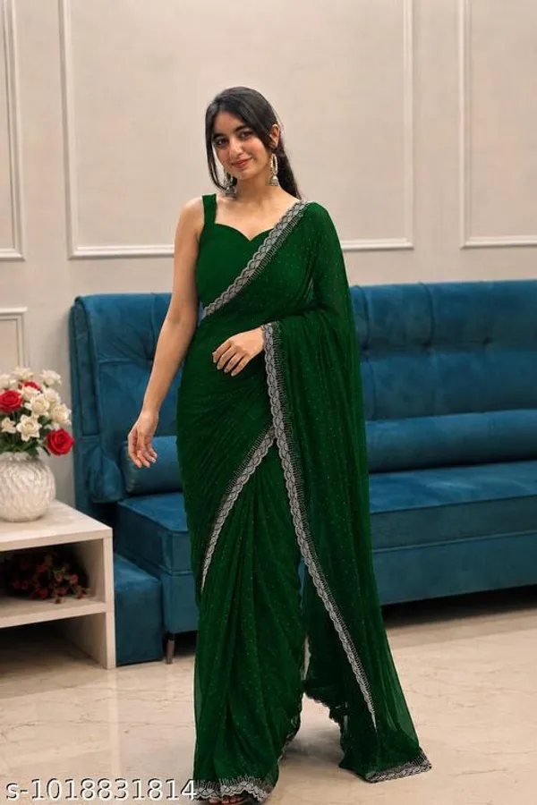Green_Georgette_Embellished_Saree_For_Women