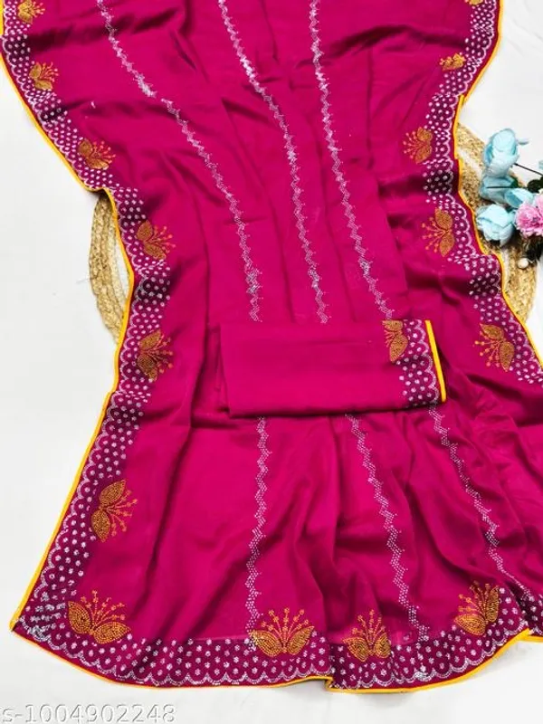 Pink_Georgette_Embellished_Saree_For_Women