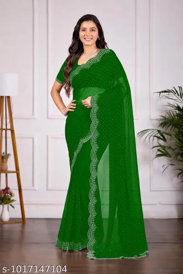 Green_Georgette_Sheer_Embroidered_Saree_For_Women