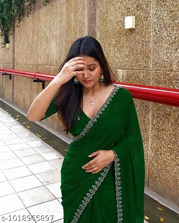 Green_Georgette_Embroidered_Saree_For_Women
