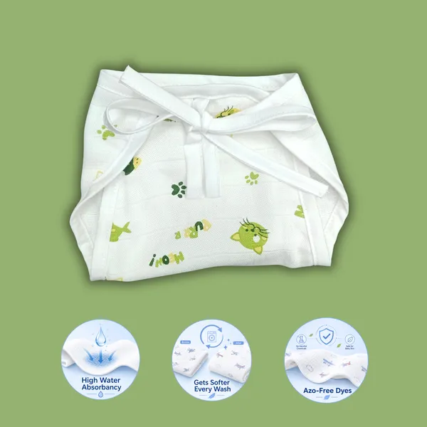 White_Muslin_Nappy_Set_for_Babies_(3_Pieces)_Carrot_Bunny,_Green_Cat,_Blue_Whale_Design
