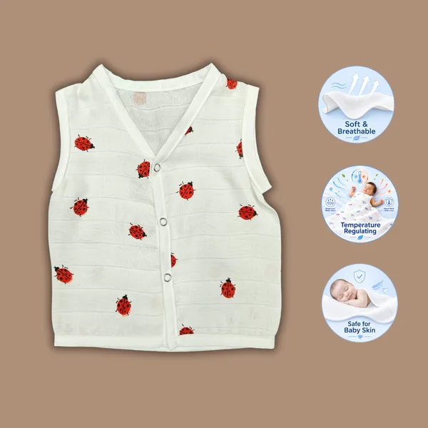 Muslin_Printed_Sleeveless_Baby_Jabla/Vest/Shirt_for_Infants__Lady_Bug,_Aeroplane,_Cars_Design(3_Pieces)