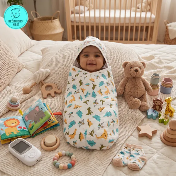 Muslin_Hooded_Towel_Dino