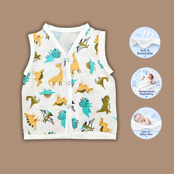 Muslin_Printed_Sleeveless_Baby_Jabla/Vest/Shirt_for_Infants_Butterfly,_Dino,_Red_Hearts_Design(3_Pieces)