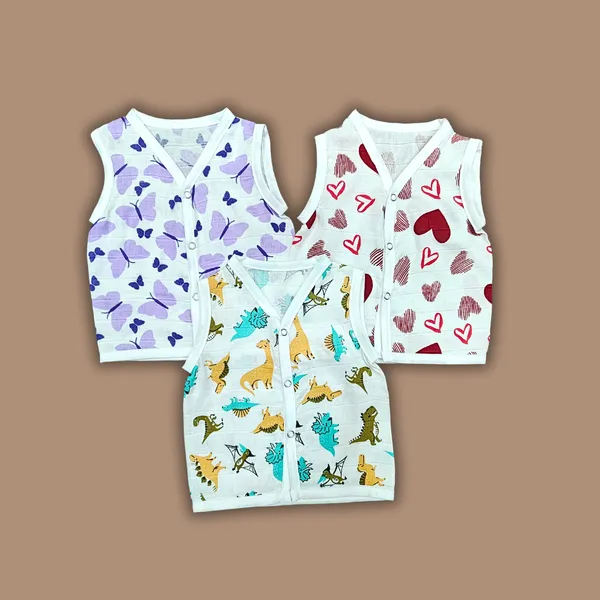 Muslin_Printed_Sleeveless_Baby_Jabla/Vest/Shirt_for_Infants_Butterfly,_Dino,_Red_Hearts_Design(3_Pieces)
