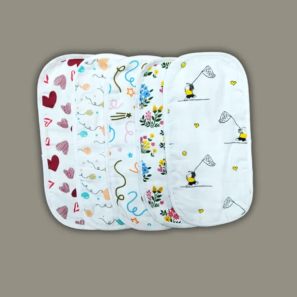 White_Muslin_Absorbent_Burp_Cloth_for_Babies_(5_Pieces)_|_6_layers_of_Muslin