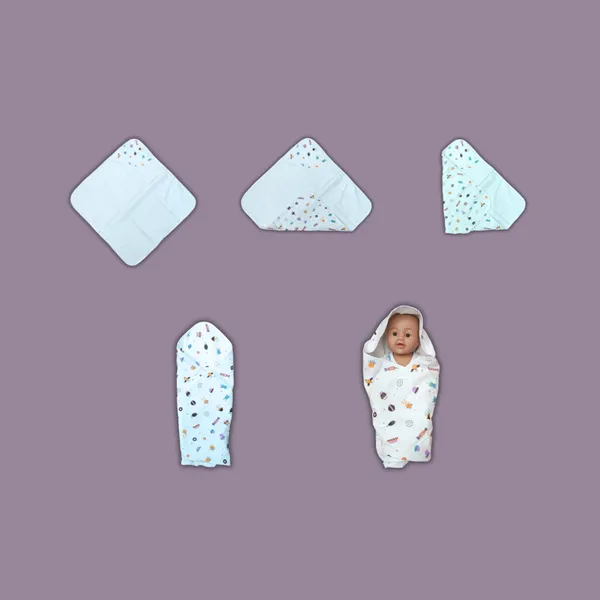 White_Printed_Baby_Hooded_Swaddle_Blanket_-_Alien_Buddies