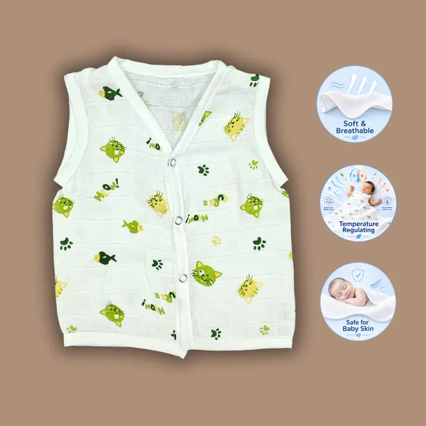 Muslin_Printed_Sleeveless_Baby_Jabla/Vest/Shirt_for_Infants_Cars,_Aeroplane,_Carrot-Bunny,_Green-Cat,_Blue_Whale_Design(5_Pieces)