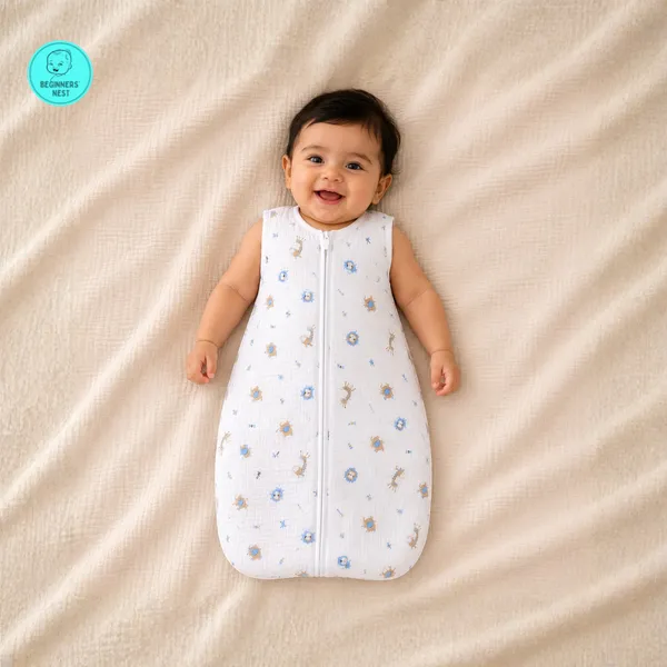 Muslin_Sleeping_Bag_Playful_Animals