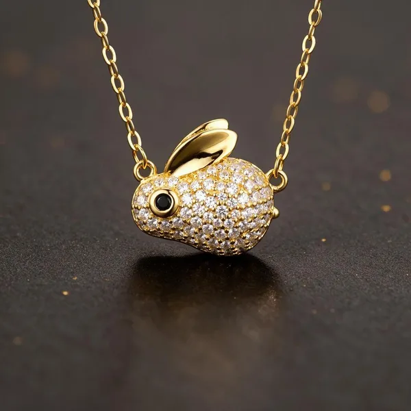Gold-Tone_Rhinestone_Rabbit_Pendant_Necklace_For_Women