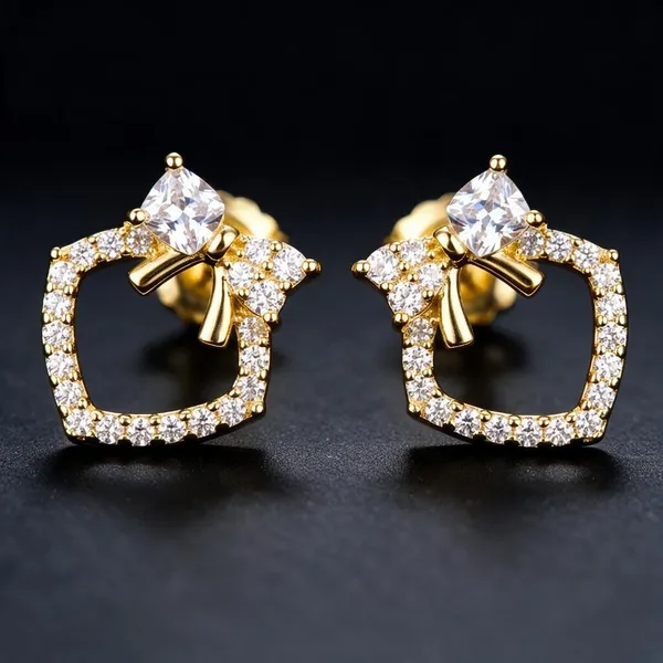 Gold-Tone_Crystal_Bow_Hoop_Earrings_For_Women