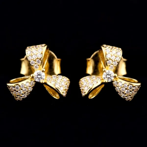 Gold_Stone_Bow_Stud_Earrings_For_Women