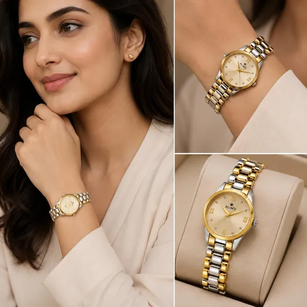 Bling_Royal_Gold_Two_Tone_Brass_32Mm_Roman_Dial_Analog_Watch_For_Women