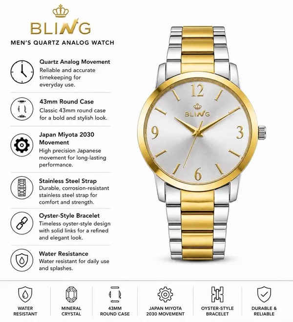 Bling_Royal_Gold_Two_Tone_Stainless_Steel_43Mm_Analog_Watch_For_Men